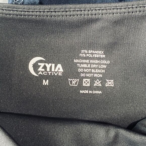 ZYIA Leggings Womens Size Medium Active Cropped 21” Length M Black Classic - Picture 3 of 9